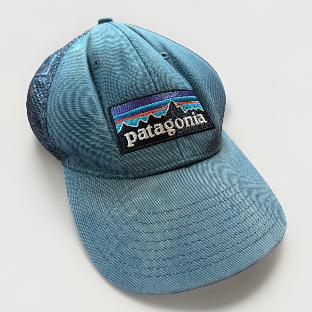 Patagonia Hat Cap Blue Faded Mesh‎ Snap Back Adjustable As Is